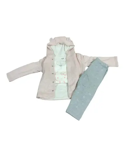 All-In-One Cozy Hoodie Set Pink (12 Months to 18 Months)